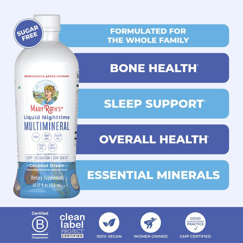 Maryruth'S Hair Growth + Sleep Bundle - Women'S Multivitamin + Hair Growth Liposomal & Liquid Nighttime Multimineral