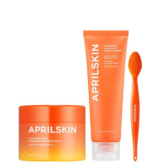 [APRILSKIN Official] Carrotene Blackhead-Free Double Cleansing Duo (Cleanser + Cleansing Balm) | Makeup Remover, Blackhead & Sebum Deep Cleanser | Glass Glow Skin | Kbeauty