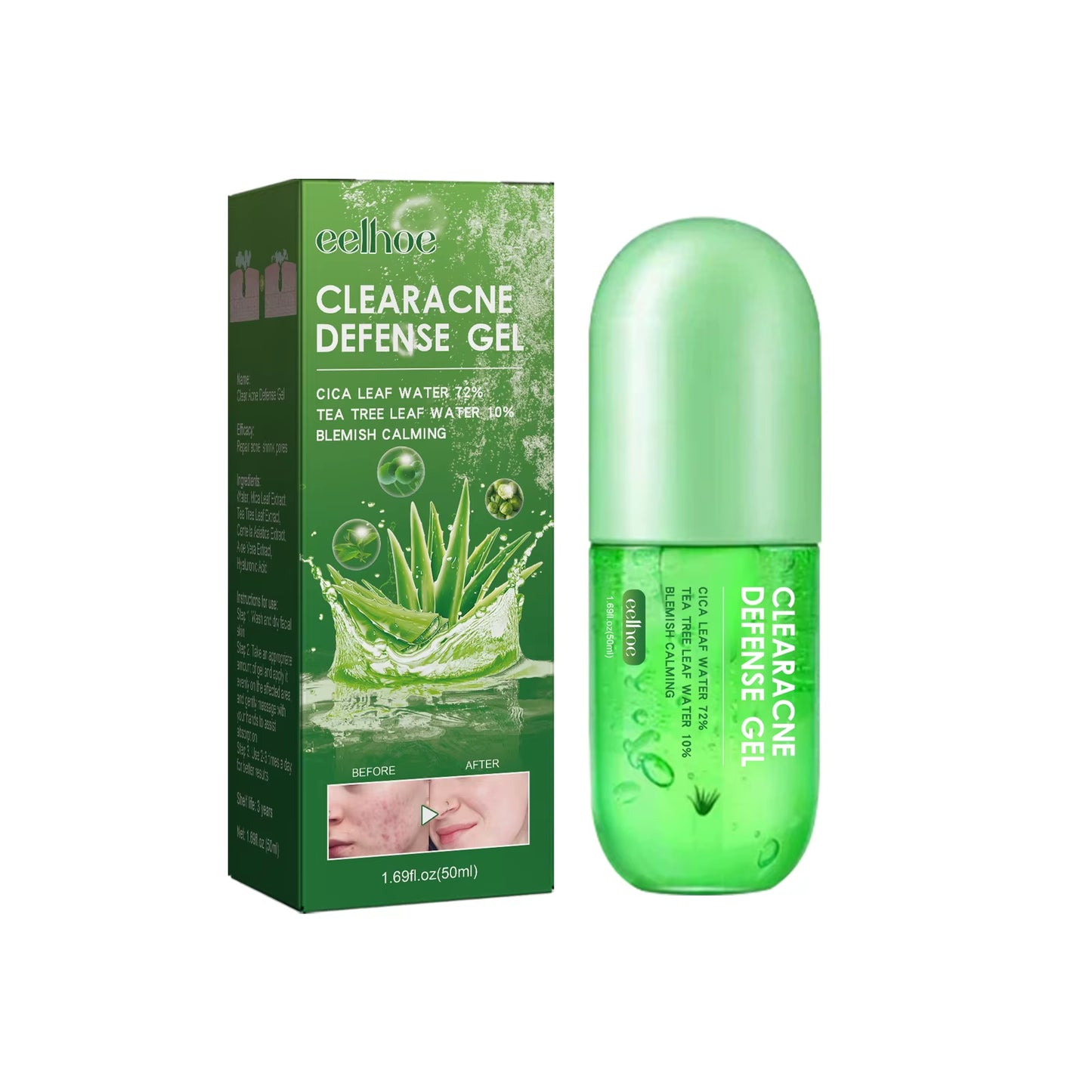 Aloe Soothing Gel Acne Treatment Shrink Pores Pimple Removal Oil Control Fade Blemish Marks Moisturizing Improve Peelings Cream