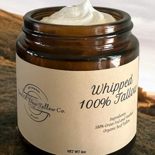 Whipped 100% Grass Fed and Finished Organic Beef Tallow- Moisturize Your Skin with One Simple Ingredient