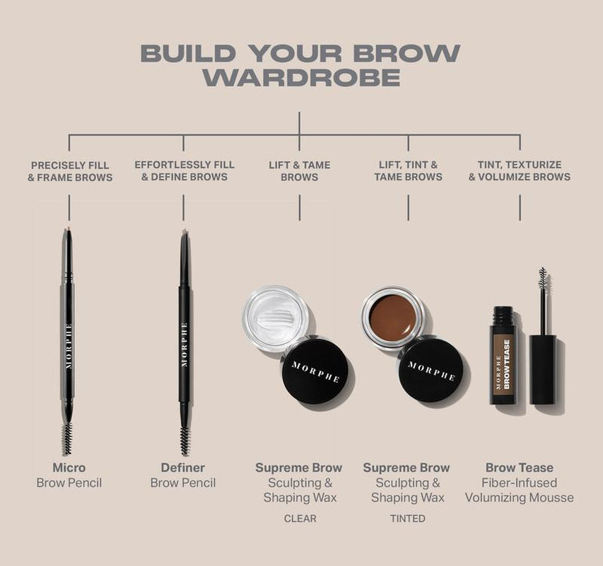 Morphe Brow Tease Fiber-Infused Volumizing Mousse, Eyebrow Tint