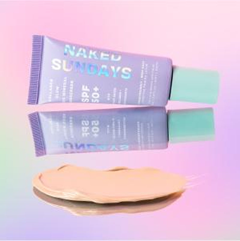 Naked Sundays SPF50+ Collagen Glow 100% Mineral Sunscreen Facial Skincare.”, Sheet Mineral SPF Tint, Watermelon Extracts, Hydrating, Smoothing, Priming, Vegan Moisturizing Sensitive Flawless Nourishing Face Spf