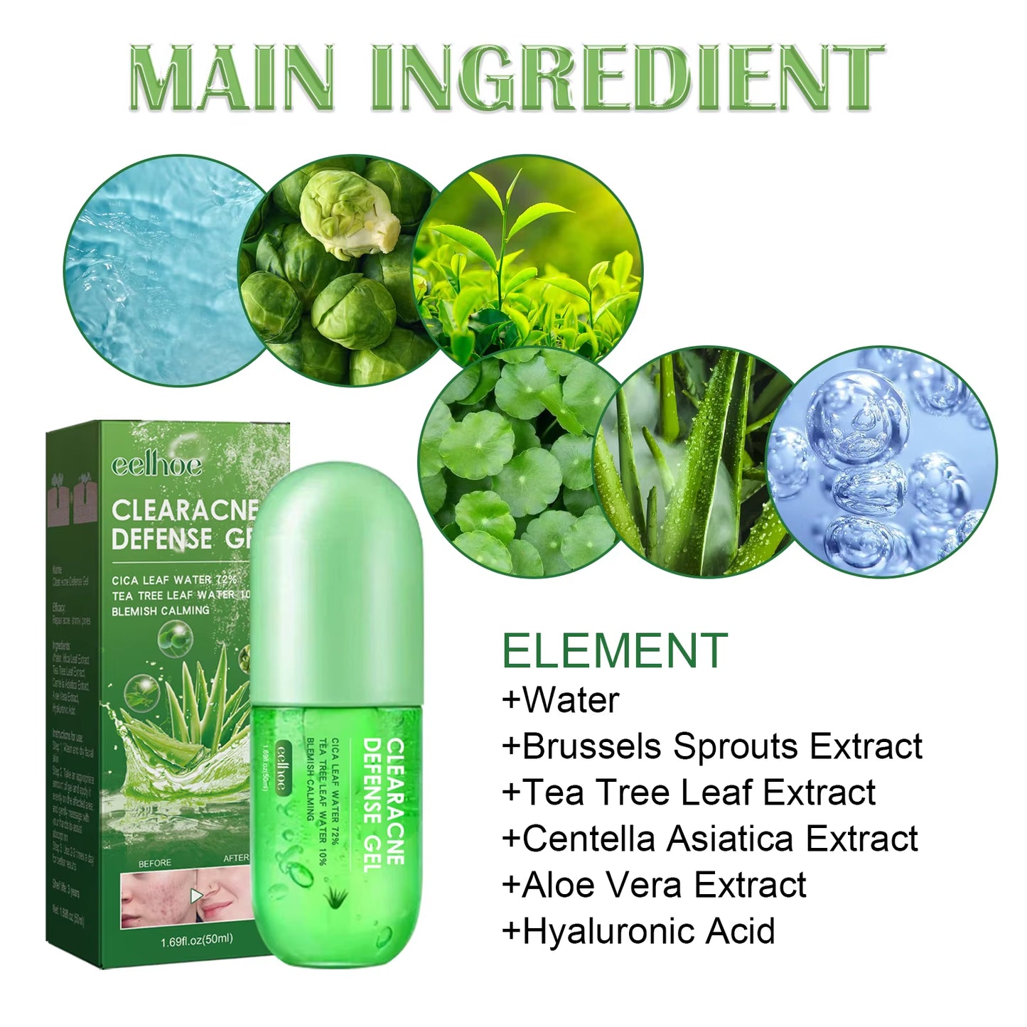 Aloe Soothing Gel Acne Treatment Shrink Pores Pimple Removal Oil Control Fade Blemish Marks Moisturizing Improve Peelings Cream