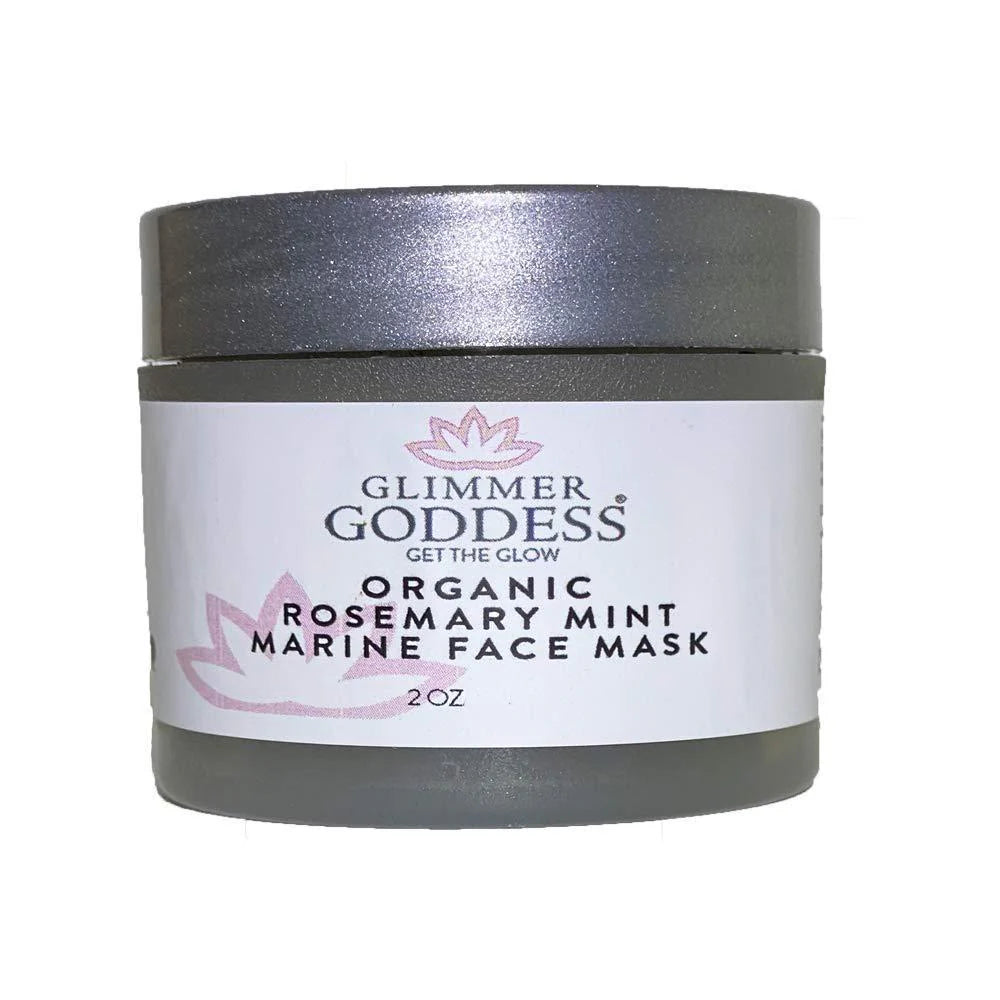 Rosemary Mint Glimmer Goddess Organic Face Mask to Purify and Hydrate Skin 2 Oz