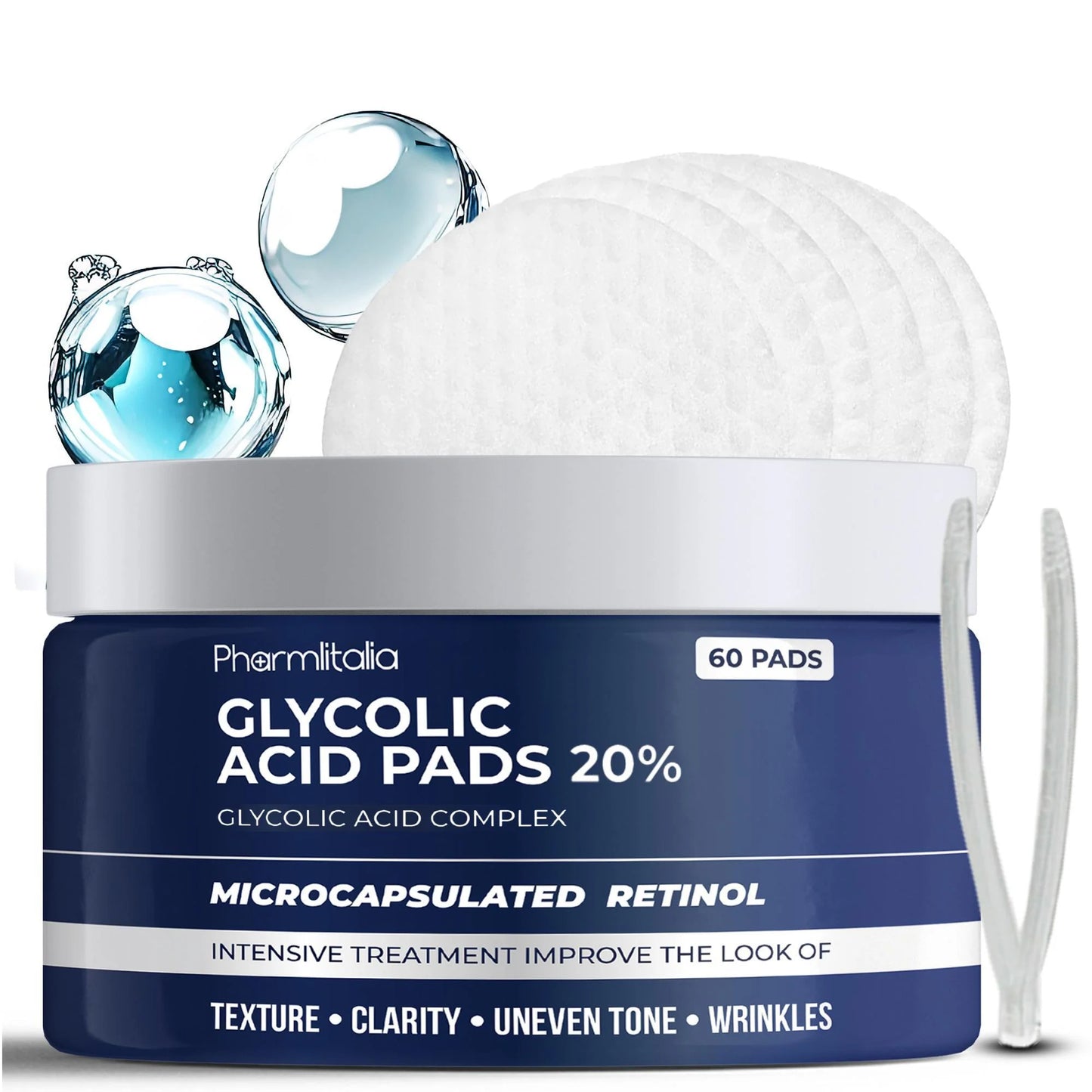 Glycolic Acid Pads 20% anti Aging Treatment for Clearer Smoother Skin 60 Pads